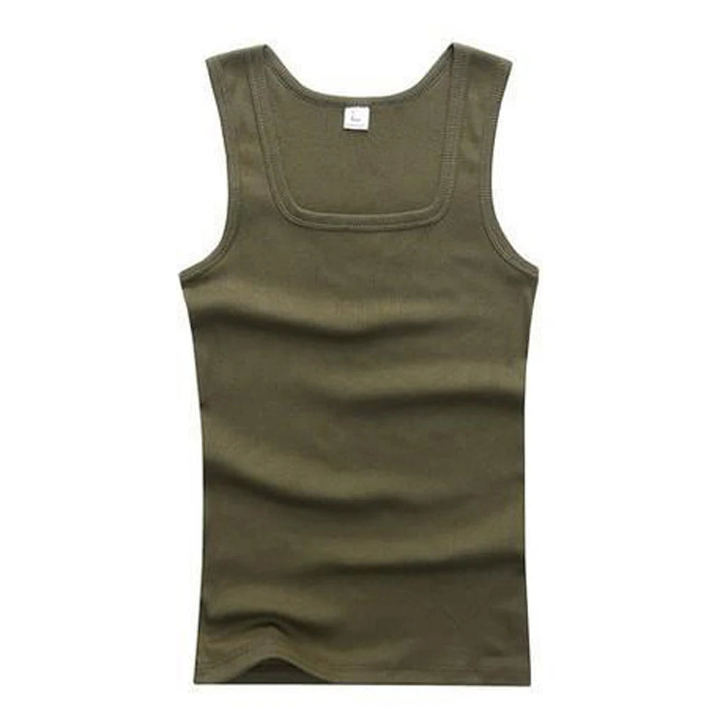Men’s 100% Cotton Sleeveless Tank – Oversized Muscle Fit Gym T-Shirt